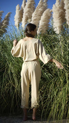 Iamlovein-Cream' Uttana Jacket & Shalwar Set-Alt - Üst Takım-3-Milagron.com