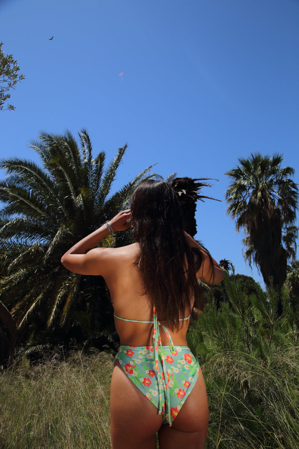 Iamlovein-Hawaii Green' Full Coverage Bikini Bottom-Bikini Altı-2-Milagron.com