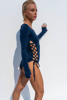 Indigo Sira Uzun Kollu Bodysuit