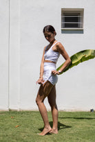 Iamlovein-White' Shirring Shorts-Şort-1-Milagron.com