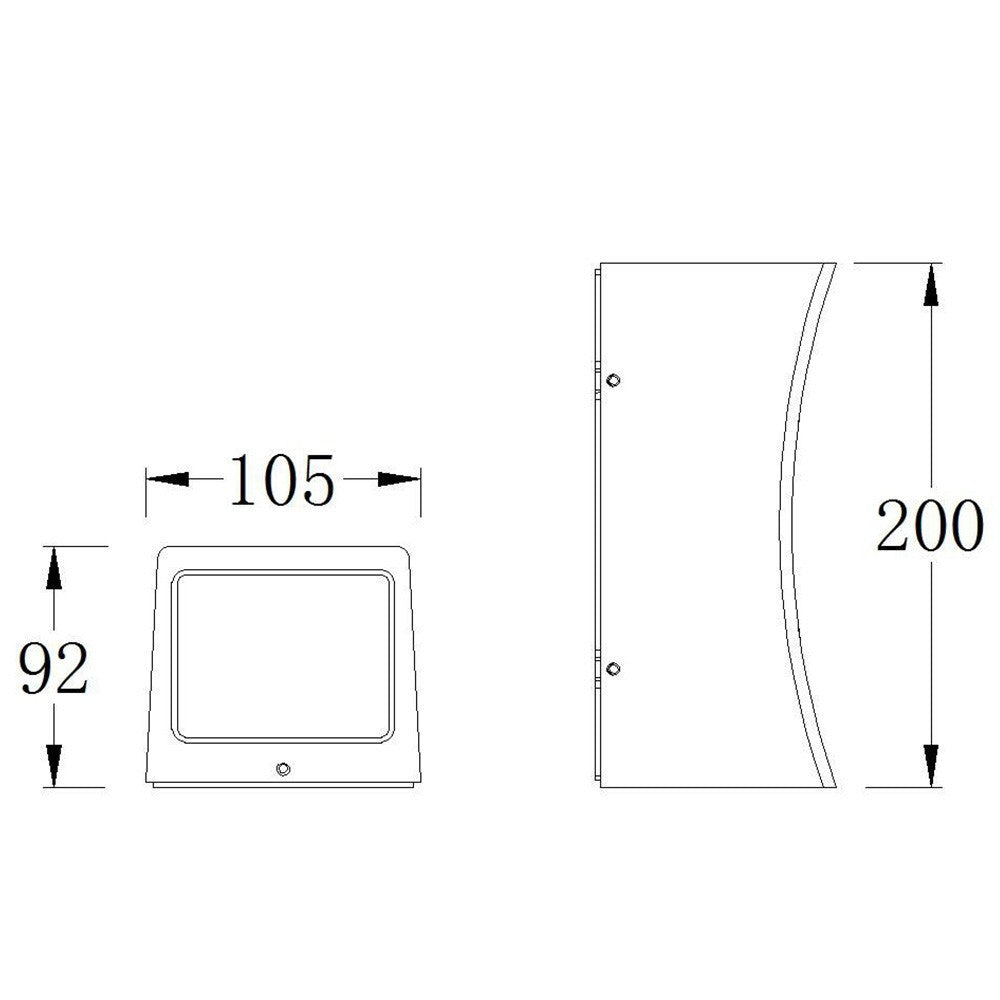 Slide Apli̇k Antrasi̇t Gri̇ Ø10,5X9,2Xh20 Cm Led 12W Ip65 3000K 70º