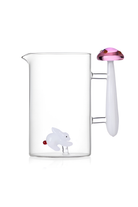 Ichendorf Milano-Alice Beyaz Tavşan Ve Mantar Figürlü Cam Sürahi-Sürahi-1-Milagron.com