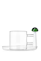 Ichendorf Milano-Beyaz Noktalı Mantar Figürlü Cam Kahve Fincanı-Kahve Fincanı-1-Milagron.com