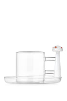 Ichendorf Milano-Beyaz Ve Kırmızı Noktalı Mantar Figürlü Cam Kahve Fincanı-Kahve Fincanı-1-Milagron.com