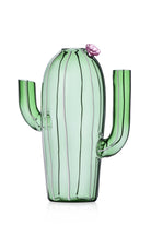 Ichendorf Milano-Desert Plants Pembe Çiçek Detaylı Yeşil Kaktüs Formlu Cam Sürahi-Sürahi-1-Milagron.com