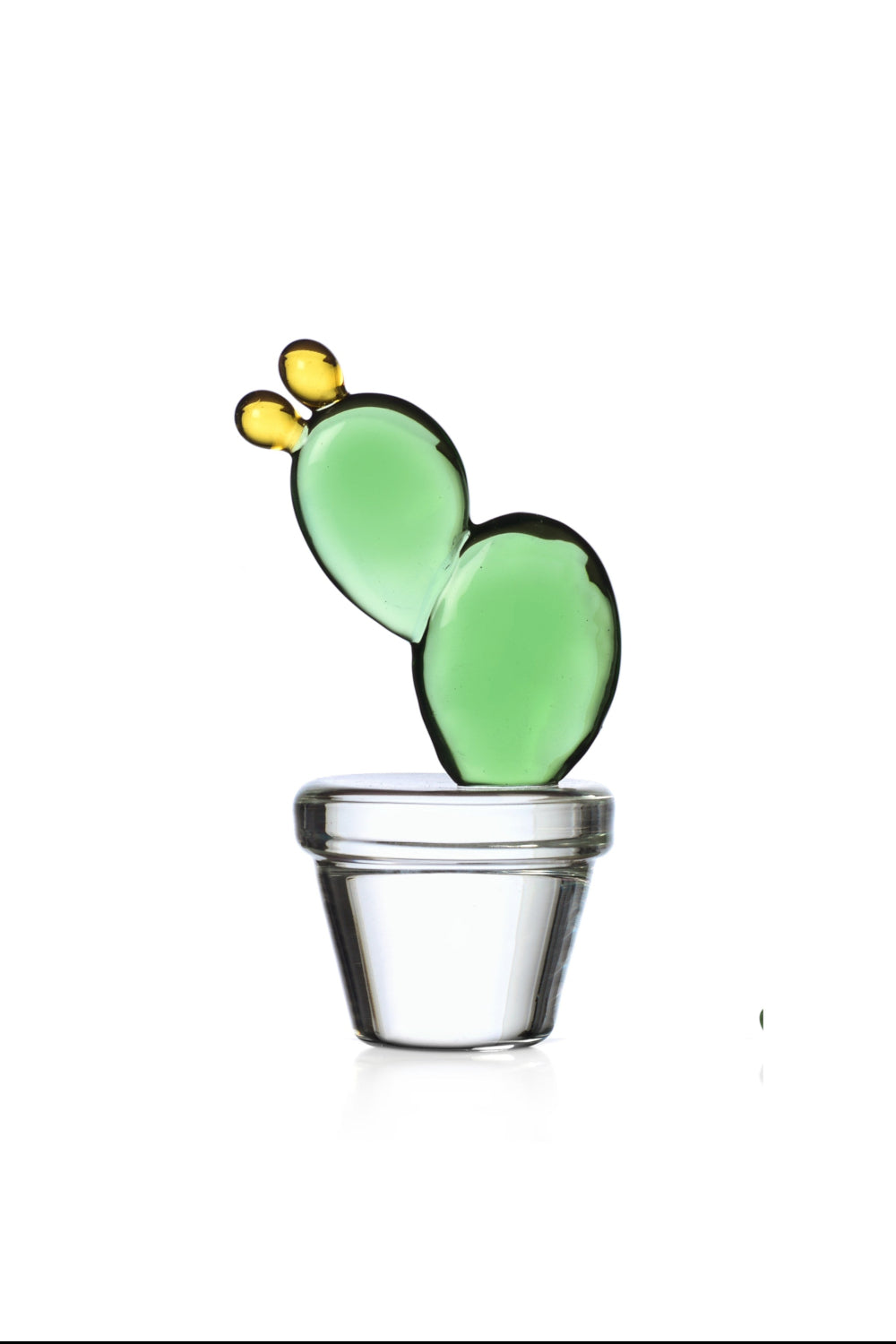 Ichendorf Milano-Desert Plants Sarı Çiçekli Yeşil Kaktüs Figürlü Cam Dekoratif Obje-Cam Obje-1-Milagron.com