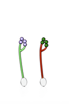 Ichendorf Milano-Fruits & Flowers No:1 Üzüm Figürlü Renkli Cam 2'li Tatlı Kaşığı Seti-Kaşık-1-Milagron.com