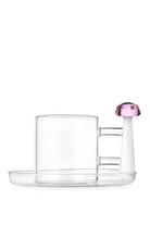 Ichendorf Milano-Pembe Noktalı Mantar Figürlü Cam Kahve Fincanı-Kahve Fincanı-1-Milagron.com