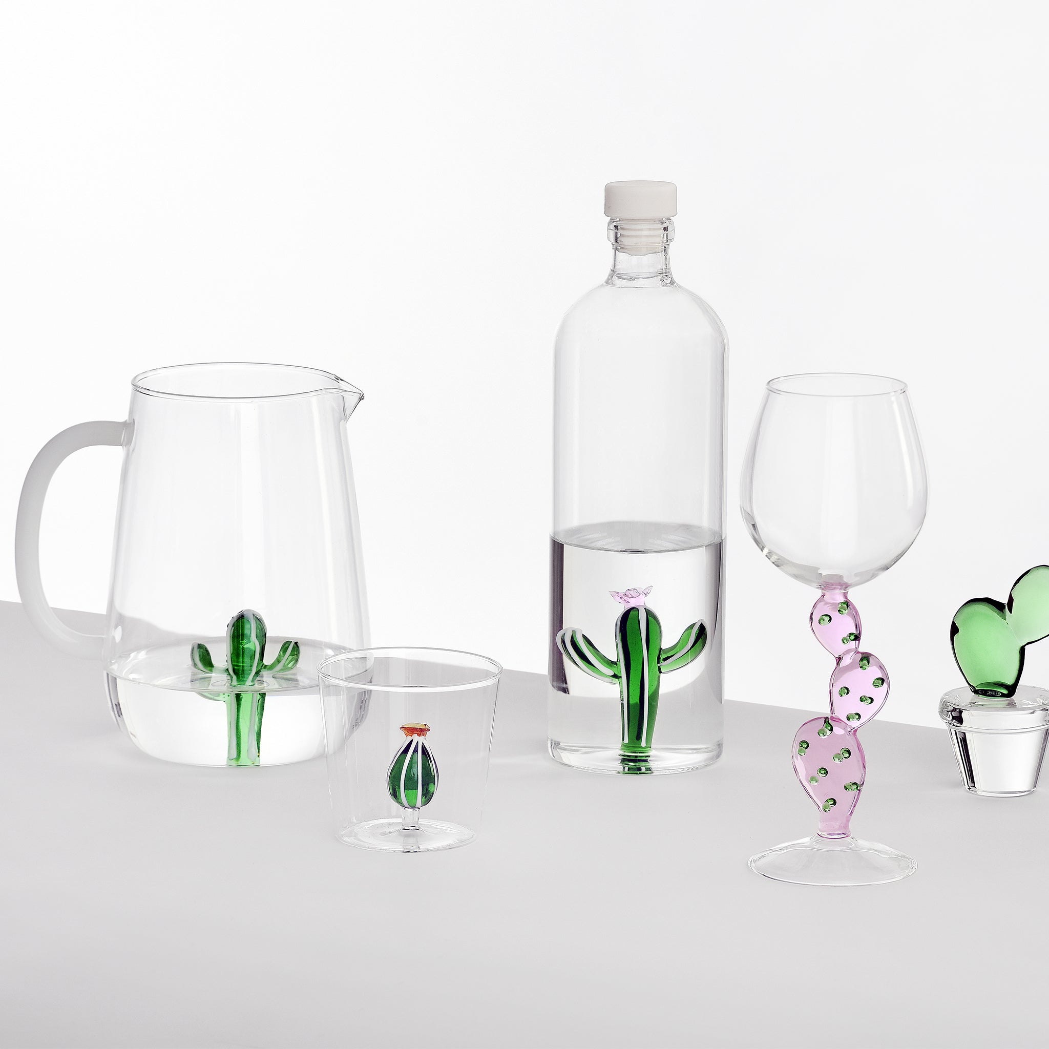 Ichendorf Milano-Yeşil Kaktüs Figürlü Tıpalı Cam şişe-Şişe-4-Milagron.com