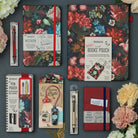If-If Bookaroo Books & Stuff Pouch Kitap&Defter Kılıfı Dark Floral-Çizgili-1-Milagron.com