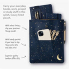 If-If Bookaroo Books & Stuff Pouch Kitap&Defter Kılıfı Moon & Stars-Defter-2-Milagron.com