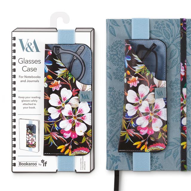 If-If Bookaroo Glasses Case Lastikli Gözlük Kılıfı Kilburn Black Floral-Kitap Ayracı-2-Milagron.com