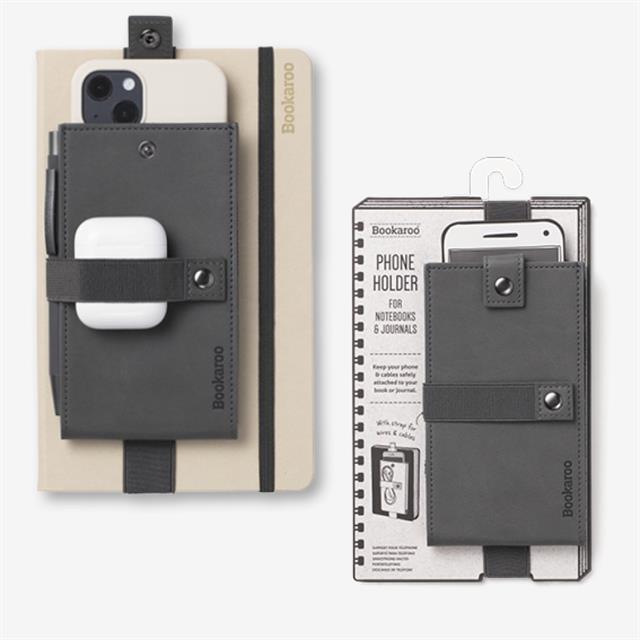 If-If Bookaroo Phone Holder Defter üstü Lastikli Telefon Tutucu Charcoal-Defter-1-Milagron.com