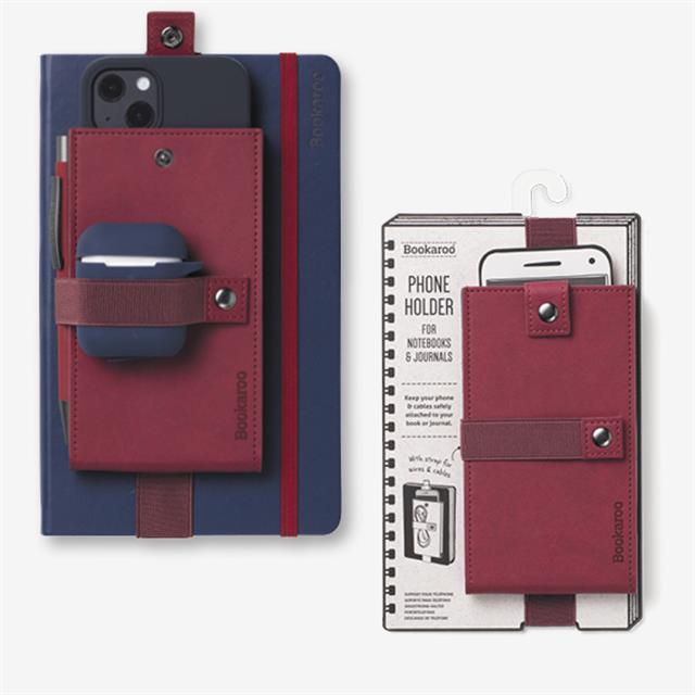 If-If Bookaroo Phone Holder Defter üstü Lastikli Telefon Tutucu Dark Red-Defter-1-Milagron.com