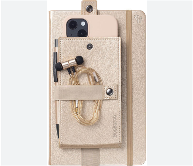If-If Bookaroo Phone Holder Defter üstü Lastikli Telefon Tutucu Gold-Defter-2-Milagron.com