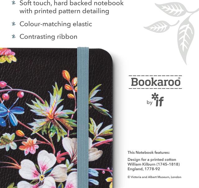 If-If Bookaroo Pocket (A6) Notebook Journal çizgili Defter Kilburn Black Floral-Defter-3-Milagron.com