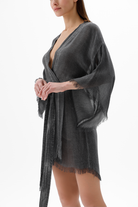 İkikız-Bambu Gri Kısa Kimono-Kimono-4-Milagron.com