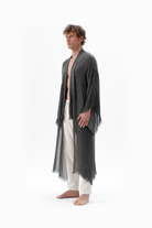 İkikız-Bambu Gri Uzun Kimono-Kimono-6-Milagron.com