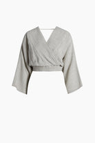 İkikız-Crinkle Çizgili Bluz-Top-1-Milagron.com