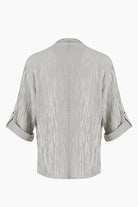 İkikız-Crinkle Çizgili Hakim Yaka Üst-Gömlek-4-Milagron.com