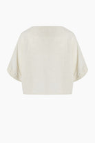 İkikız-Crinkle Linen V Yaka Bluz-Top-2-Milagron.com