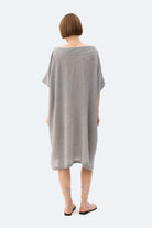 İkikız-Gri Crinkle Balon Elbise-Elbise-3-Milagron.com