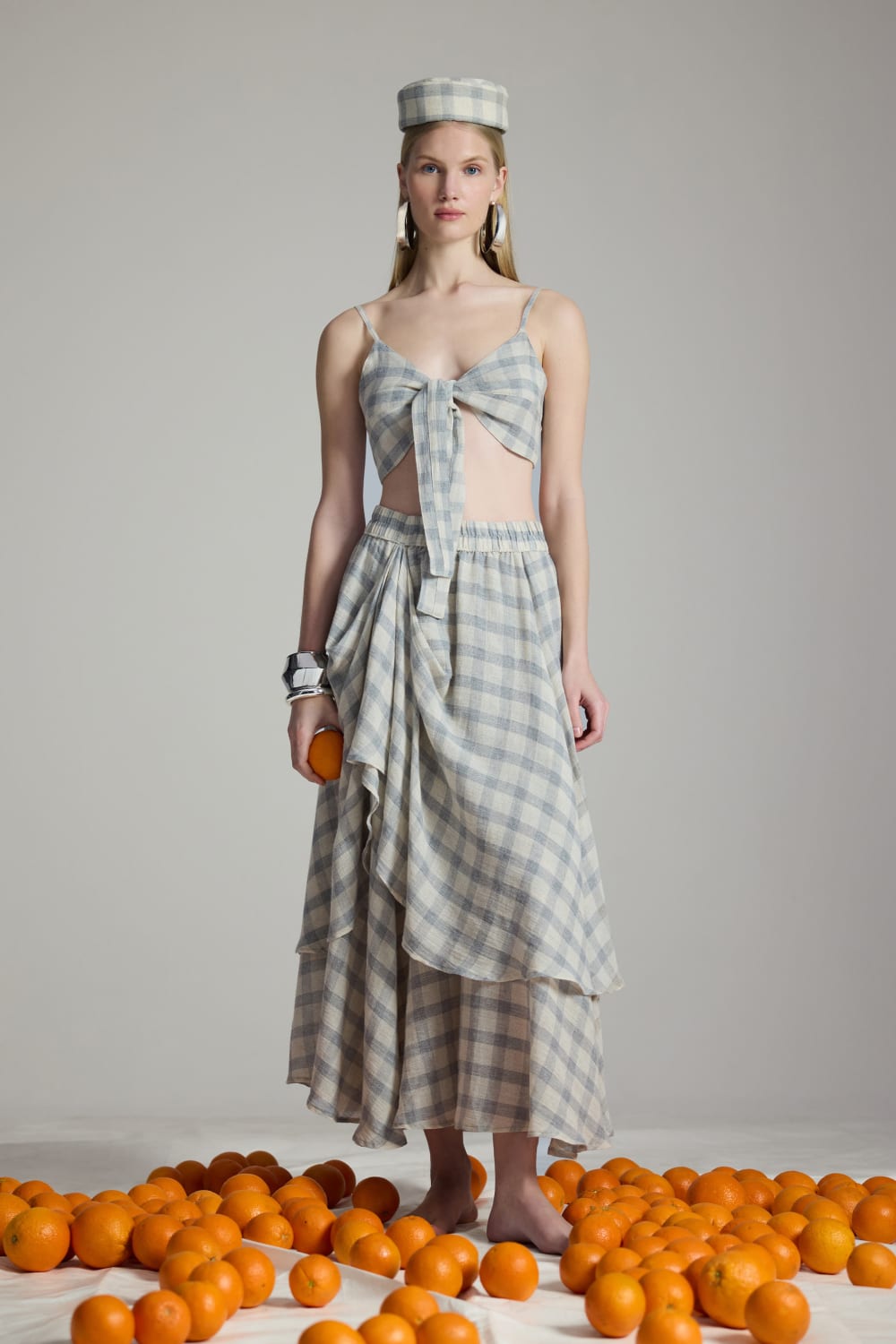 İkikız-Gri Ekose Bra-Büstiyer-1-Milagron.com