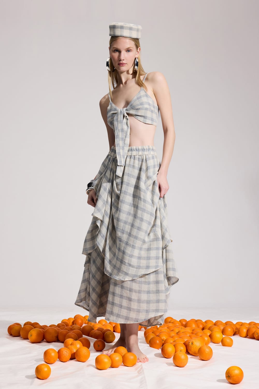 İkikız-Gri Ekose Etek-Etek-4-Milagron.com