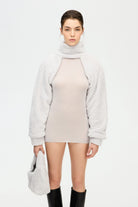 İkikız-Gri Pelüş Bolero-Kazak & Triko-1-Milagron.com