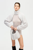 İkikız-Gri Pelüş Bolero-Kazak & Triko-4-Milagron.com