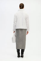 İkikız-Gri Pelüş Kısa Ceket-Ceket-3-Milagron.com