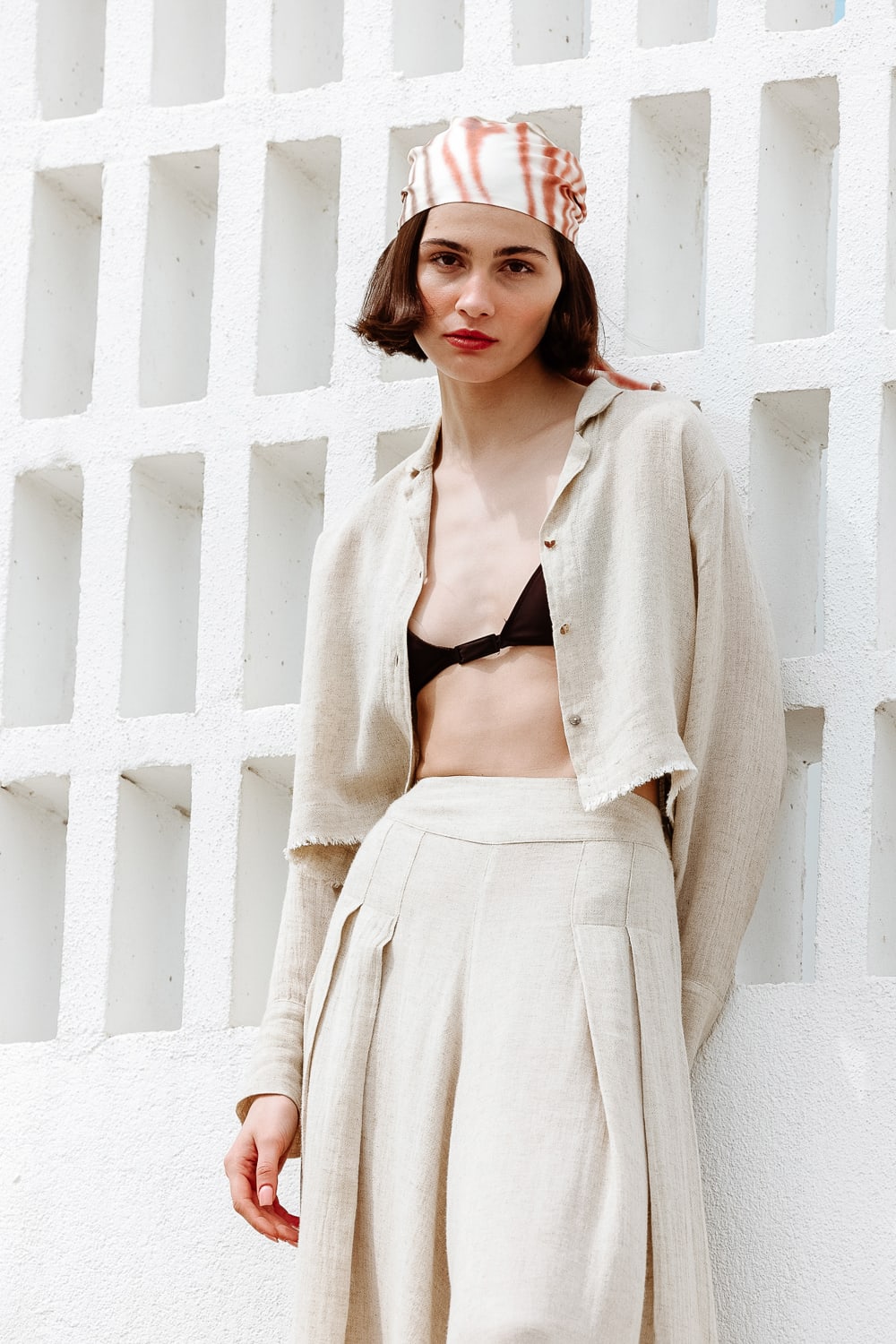 İkikız-Keten Kısa Gömlek-Gömlek-1-Milagron.com