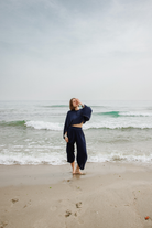 İkikız-Keten Navy Bluz-Top-1-Milagron.com