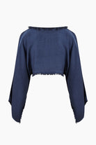İkikız-Keten Navy Bluz-Top-3-Milagron.com