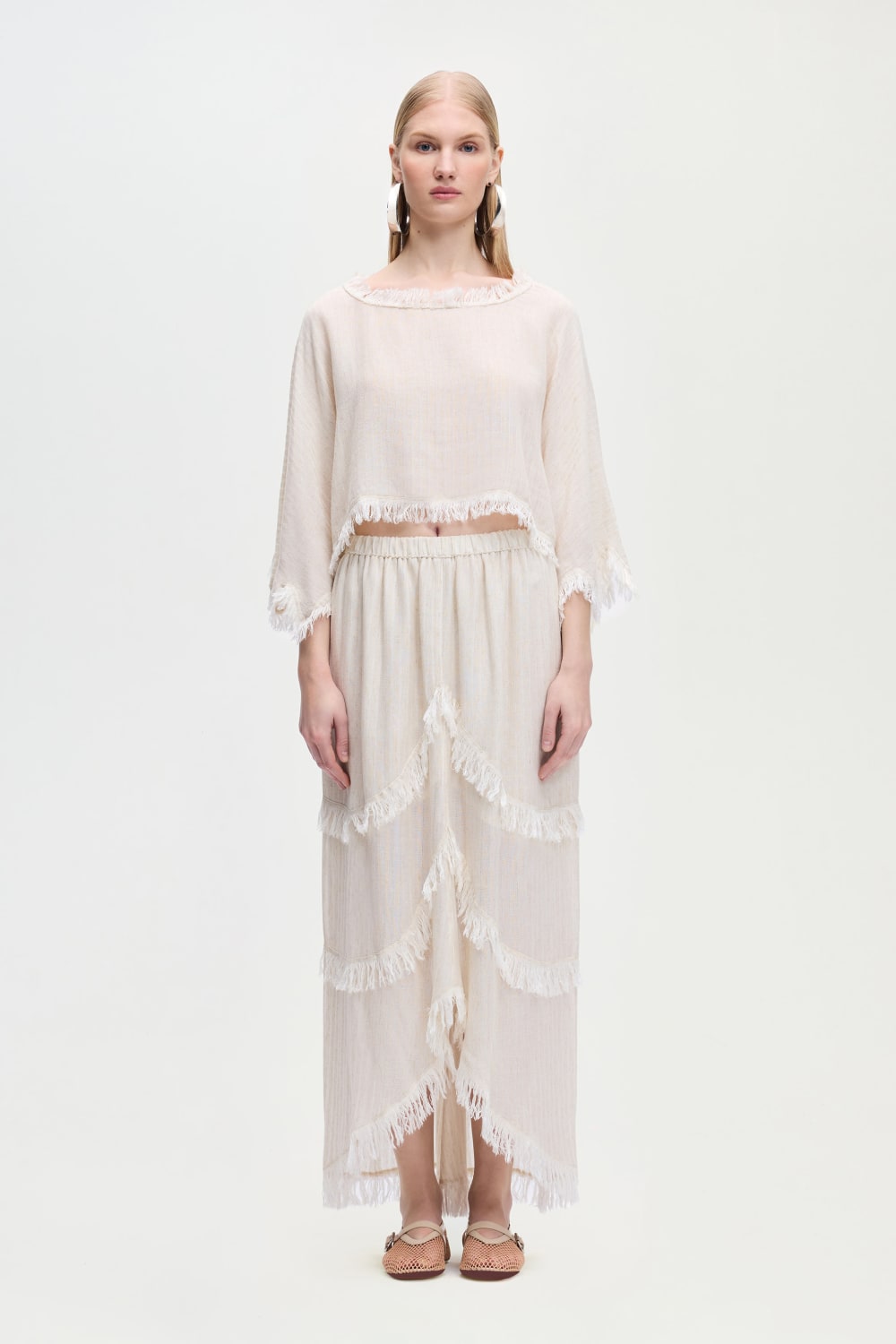 İkikız-Naturel Crop Bluz-Bluz-1-Milagron.com