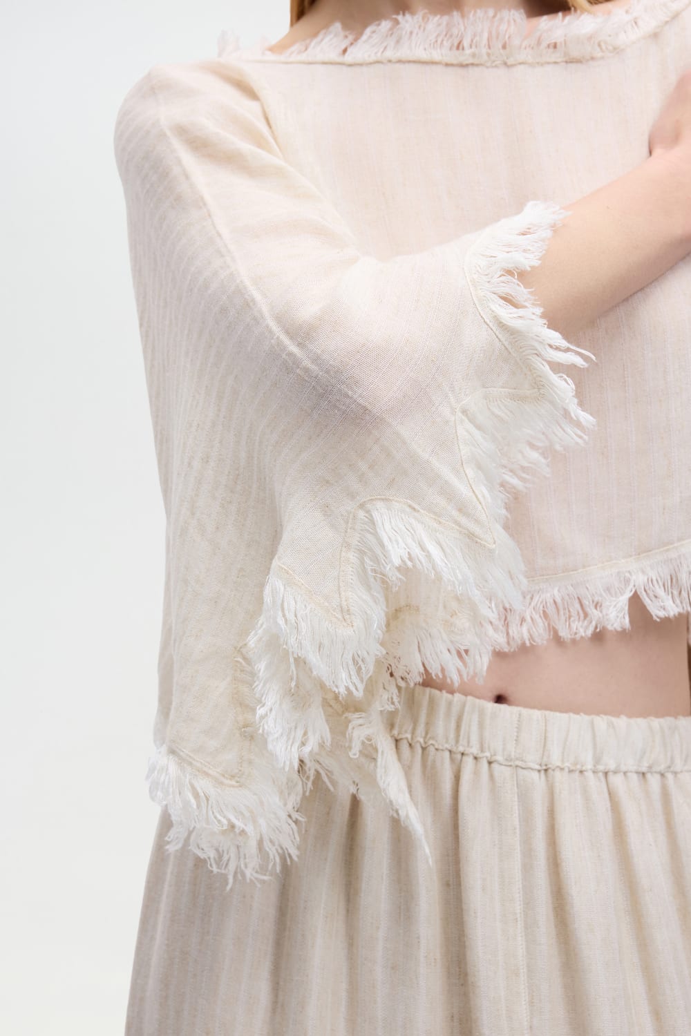 İkikız-Naturel Crop Bluz-Bluz-6-Milagron.com