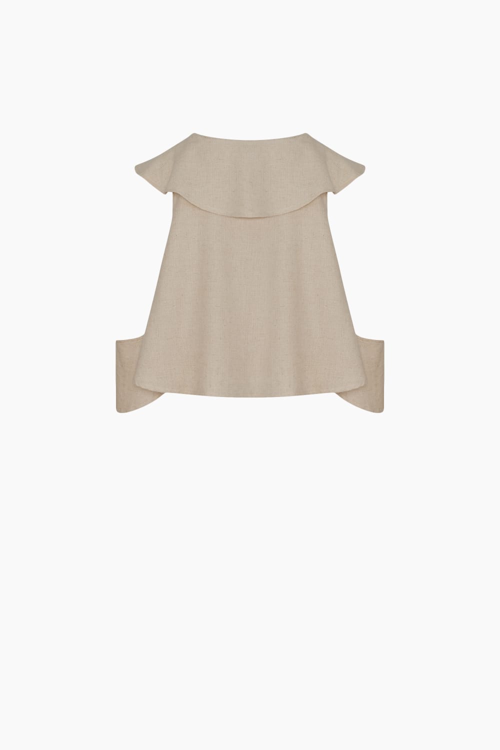 İkikız-Natürel Keten Fırfırlı Bluz-Bluz-5-Milagron.com