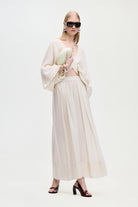 İkikız-Naturel V Yaka Bluz-Bluz-1-Milagron.com