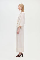 İkikız-Naturel V Yaka Bluz-Bluz-3-Milagron.com