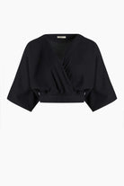 İkikız-Siyah Bağlamalı Crop Üst-Top-1-Milagron.com