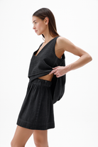 İkikız-Siyah Katlı Bluz-Top-5-Milagron.com