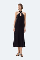 İkikız-Siyah Keten Elbise-Elbise-2-Milagron.com