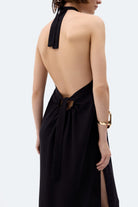 İkikız-Siyah Keten Elbise-Elbise-5-Milagron.com