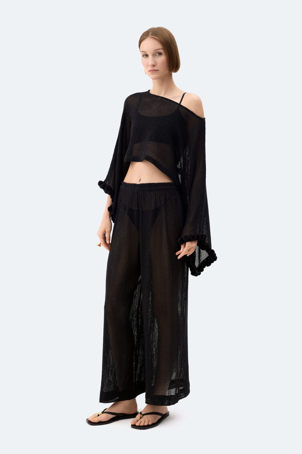 İkikız-Siyah Kroşe Pantolon-Pantolon-1-Milagron.com