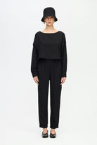 İkikız-Siyah Slouchy Pantolon-Pantolon-1-Milagron.com