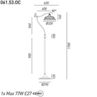 Anita Lambader 1L Anti̇k Pi̇ri̇nç-Serami̇k Ø62X170 Cm E27 Led 1X15W