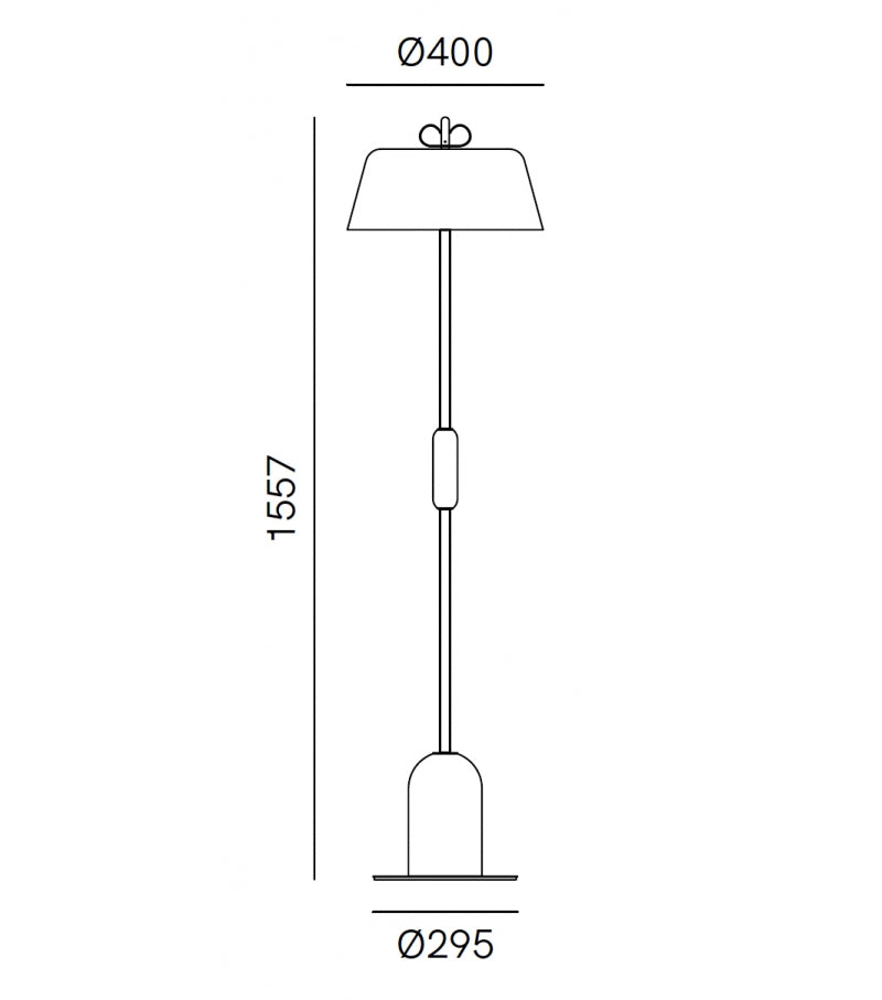 Bon Ton Lambader 3L Açik Gri̇-Natural Gold Ø40X155 Cm E27 Led 3X15W