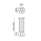 Dew Sarkit 6L Anti̇k Demi̇r Şeffaf Ø9,5Xø75Xh150 Cm G9 Led 5X5W