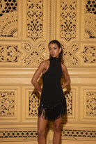 İladia-Ilaria Sequin Neck Detailed Dress-Elbise-2-Milagron.com