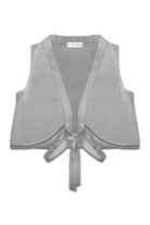 In D'Tales-Keten Bağlamalı Gri Crop Top-Crop Top-1-Milagron.com